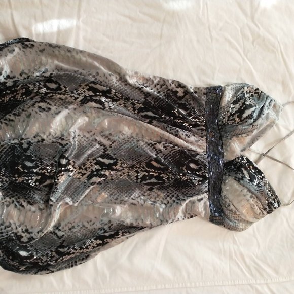 B Darlin dress 1/2 animal print black/grey/pink - Picture 2 of 8